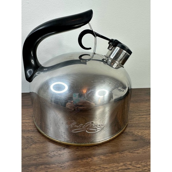 Vintage Paul Revere Ware 1801 Whistling Tea Pot Copper Bottom 2-3 Quart - Picture 3 of 4